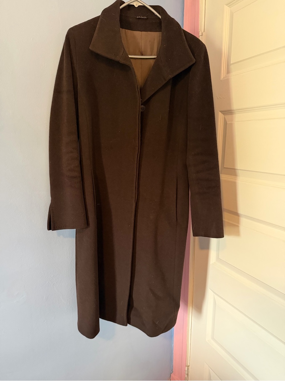 Vintage brown 100% virgin wool coat Cinzia Rocca Due Made in Italy size 6